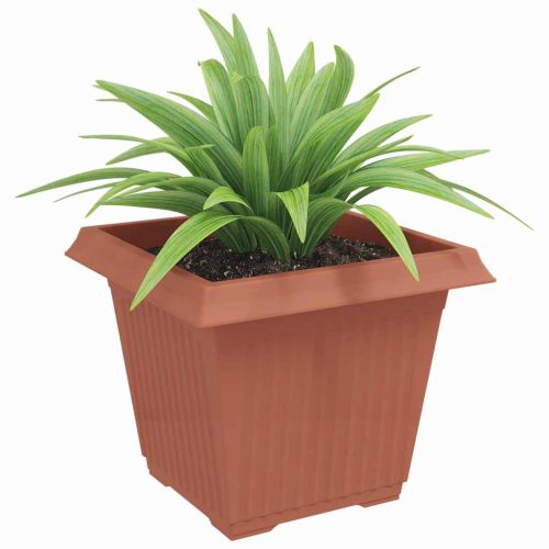 Квадратна цветна саксия 6 pcs Червено тухла 43 x 43 x 33,5 см