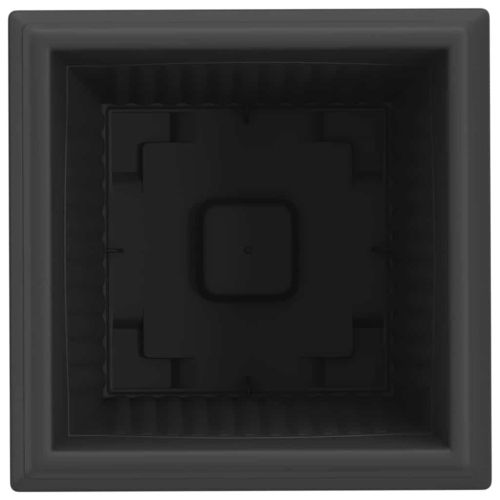 Квадратна цветна саксия 6 бр. Черно 33 x 33 x 26 см Пластмаса