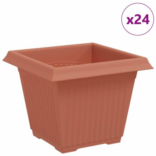 Квадратна цветна саксия 24 pcs Червено тухла 33 x 33 x 26 см
