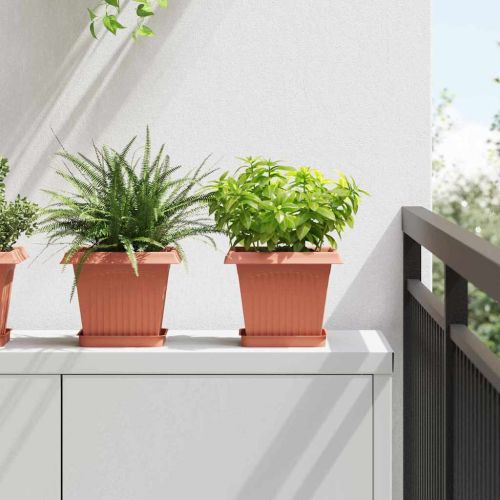 Квадратен цветен поднос 6 pcs Червено тухла 15 x 15 x 2 см