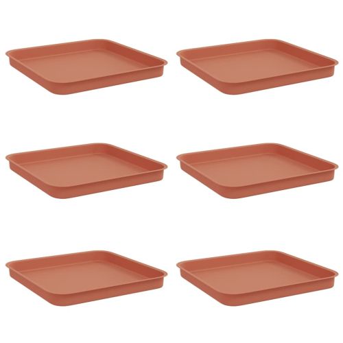 Квадратен цветен поднос 6 pcs Червено тухла 21 x 21 x 2 см