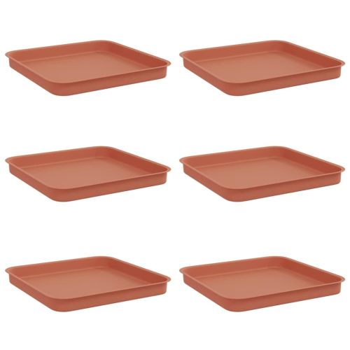 Квадратен цветен поднос 6 pcs Червено тухла Пластмаса