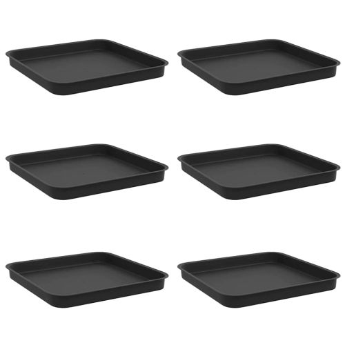 Квадратен цветен поднос 6 pcs Черно 21 x 21 x 2 см Пластмаса