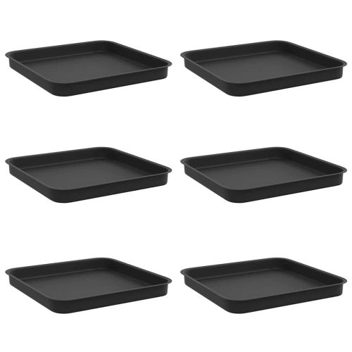 Квадратен цветен поднос 6 pcs Черно 25,5 x 25,5 x 2,5 см