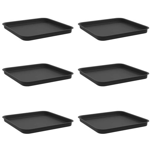 Квадратен цветен поднос 6 pcs Черно 32 x 32 x 2,5 см Пластмаса