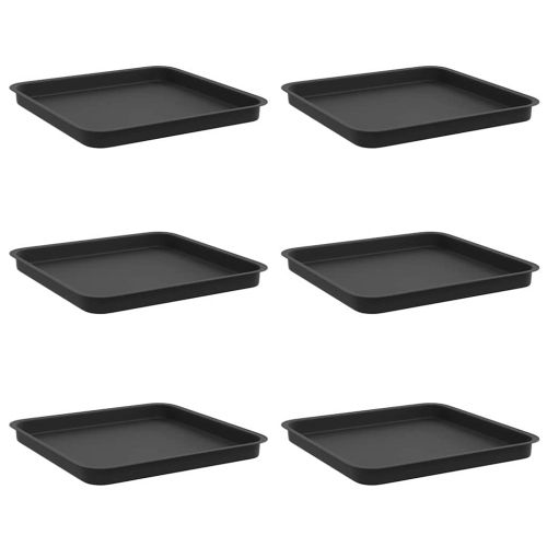 Квадратен цветен поднос 6 pcs Черно 36 x 36 x 2.5 см Пластмаса