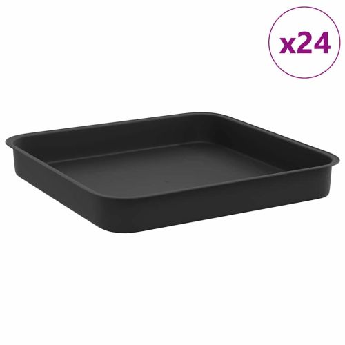 Квадратен цветен поднос 24 pcs Черно 15 x 15 x 2 см Пластмаса