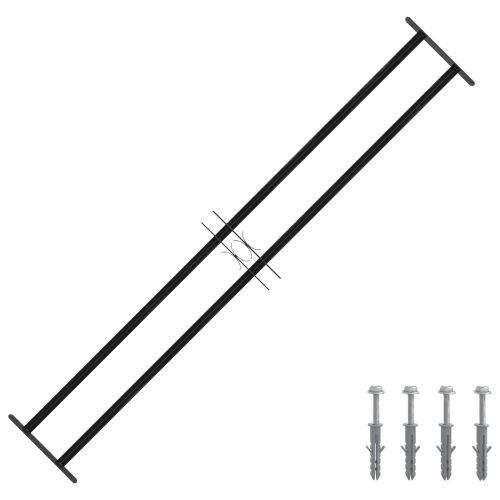 Прозоречна решетка 176 x 30 см Прахово боядисана стомана Черно