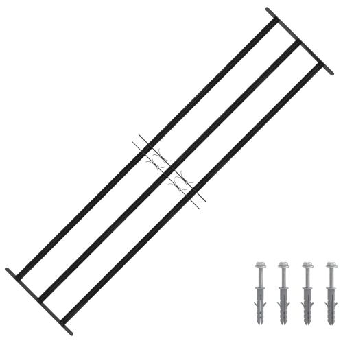 Прозоречна решетка 174 х 45 см Прахово боядисана стомана Черно