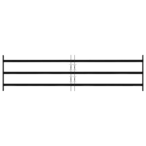 Прозоречна решетка 174 х 45 см Прахово боядисана стомана Черно