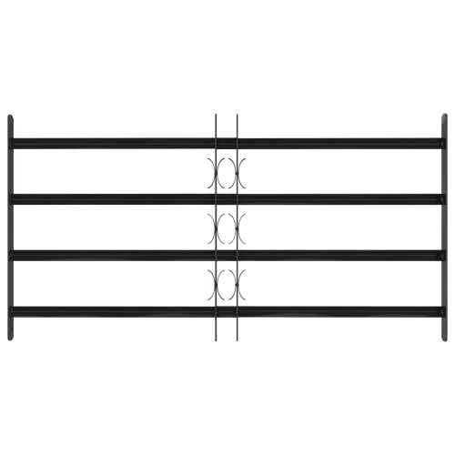 Прозоречна решетка 115 x 60 см Прахово боядисана стомана Черно