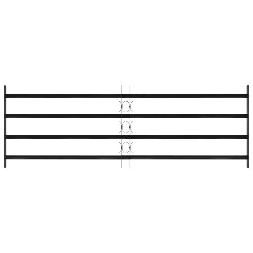 Прозоречна решетка 175 x 60 см Прахово боядисана стомана Черно