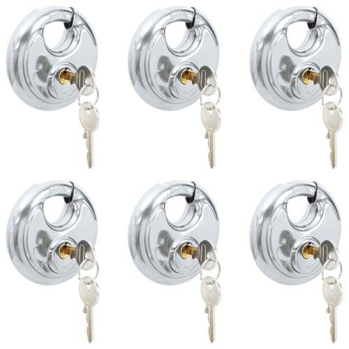 Заключващи катинари с ключове 6 pcs Сребрист 9 x 2.8 x 9 см