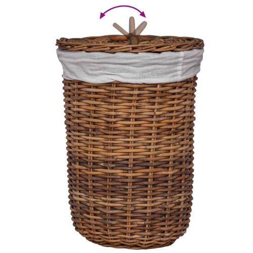 Кошница за Пране 2 pcs Кафяво Кубу Ратан