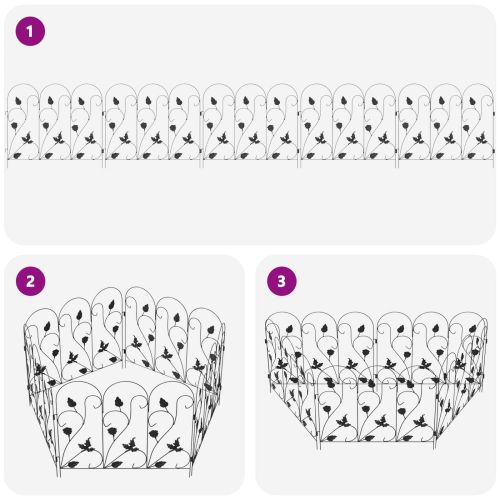 Градска ограда 5 pcs Черно Стомана