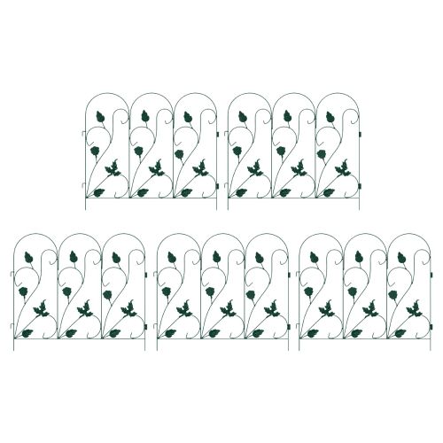 Градска ограда 5 pcs Зелено Стомана