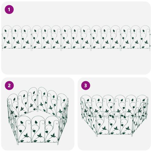 Градска ограда 5 pcs Зелено Стомана