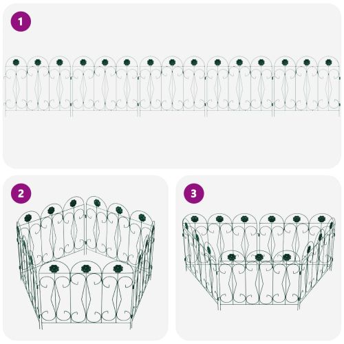 Градска ограда 5 pcs Зелено Стомана