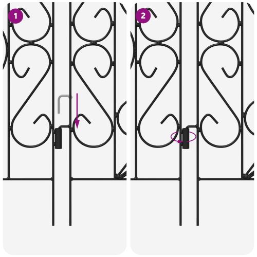 Градска ограда 5 pcs Черно Стомана