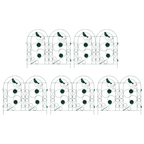 Градска ограда 5 pcs Зелено Стомана