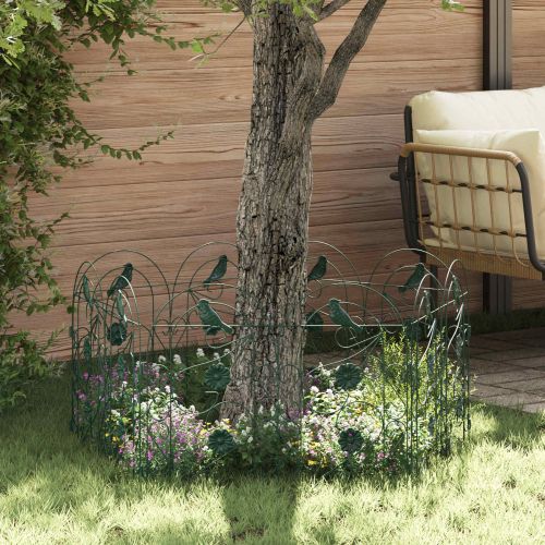 Градска ограда 5 pcs Зелено Стомана