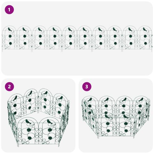 Градска ограда 5 pcs Зелено Стомана