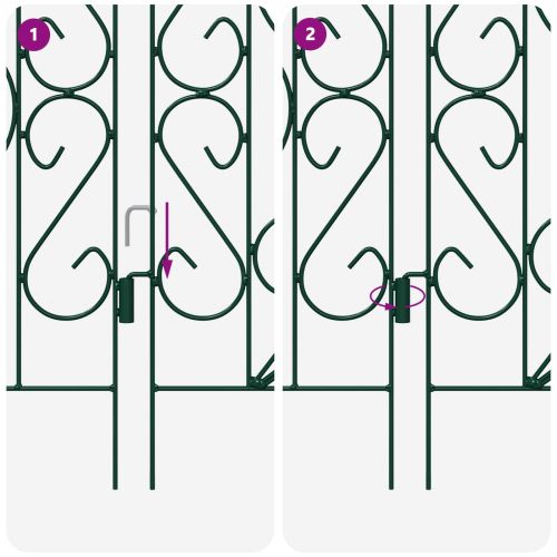 Градска ограда 5 pcs Зелено Стомана