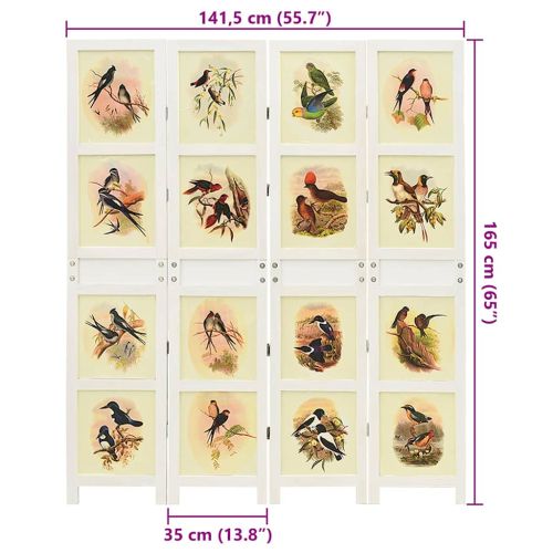 Ромdivider панел Бяло 141,5 x 165 см МДФ