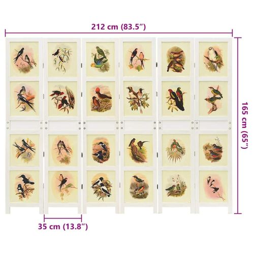 Ромdivider панел Бяло 212 x 165 см МДФ