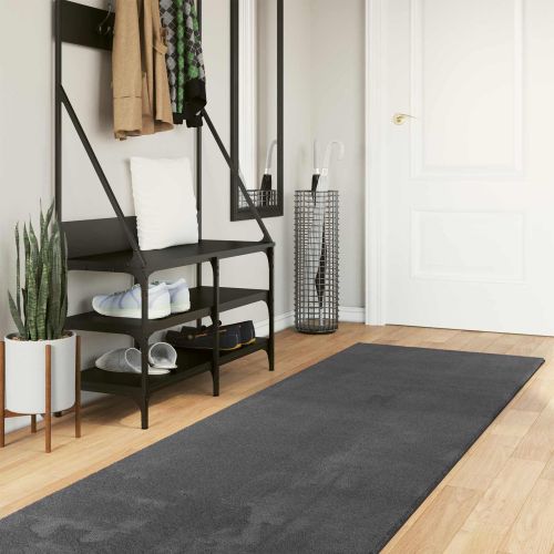 Килим с среден косъм, мек и подходящ за пране HUARTE Антрацит