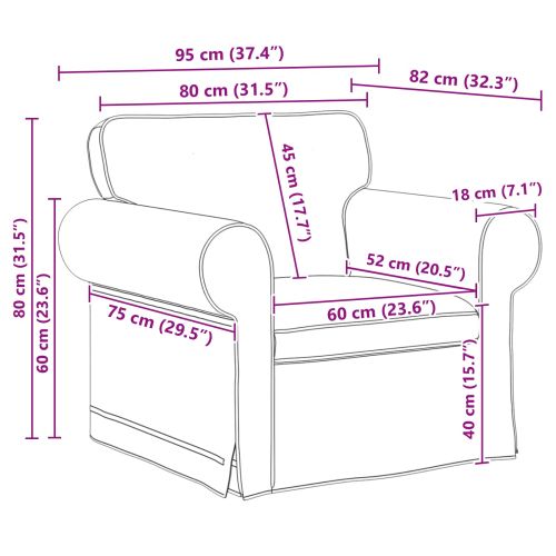 Диван Черно 95 x 82 x 80 см текстил