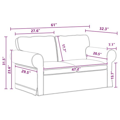 Диван Тъмен сив 155 x 82 x 80 см текстил