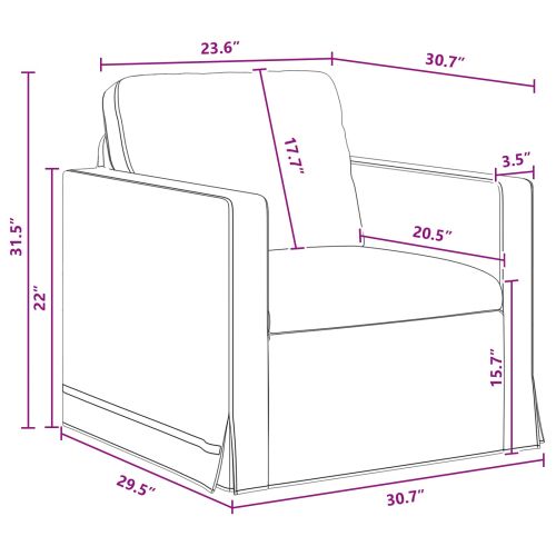 Диван Тъмен сив 78 x 78 x 80 см Кадифе