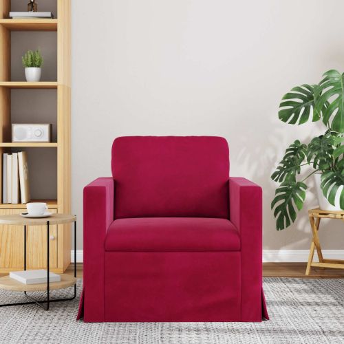 Диван Виненочервен 78 x 78 x 80 см Кадифе