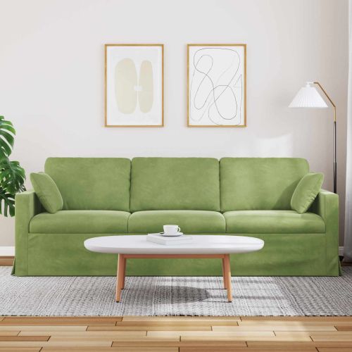 Диван Светло зелено 228 x 78 x 80 см Кадифе
