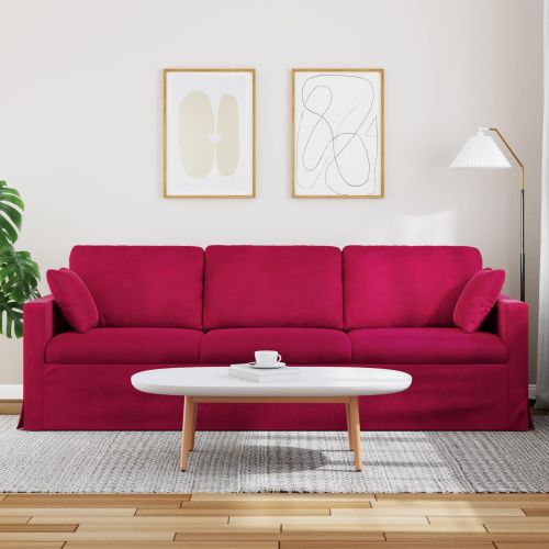 Диван Виненочервен 228 x 78 x 80 см Кадифе