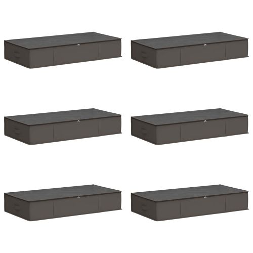 Кутия за съхранение с прозрачна горна част 6 pcs Сиво