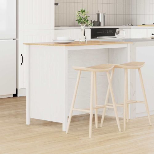 Кухненски острови HILL Бял 112 x 66 x 90 см Масивна боровина