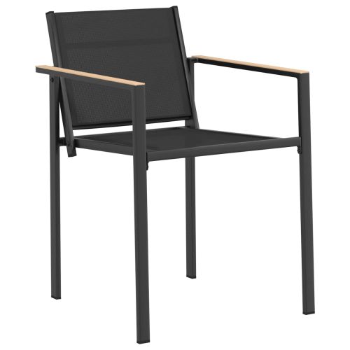 Градински столове 2 pcs Черно и антрацит 53,5 x 59 x 77 см