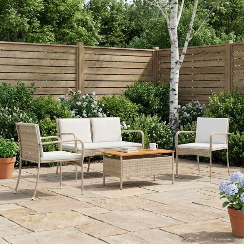 Градински комплект с възглавница стомана