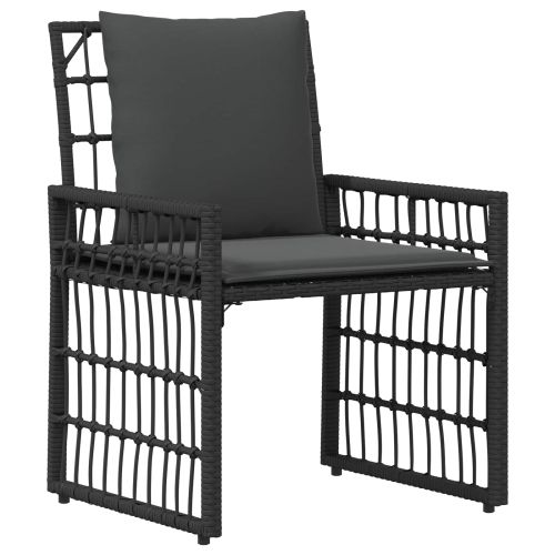 Комплект за външни мебели 4 pcs Черно и тъмно сиво