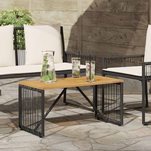 Маса за открито Черен и кафяв 80 x 40 x 40 cm полиратан