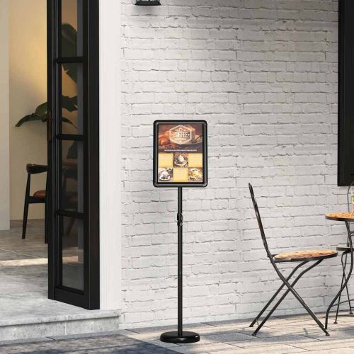 Стендове за търговски прояви Черно 30 x 25 x 128 см Алуминий
