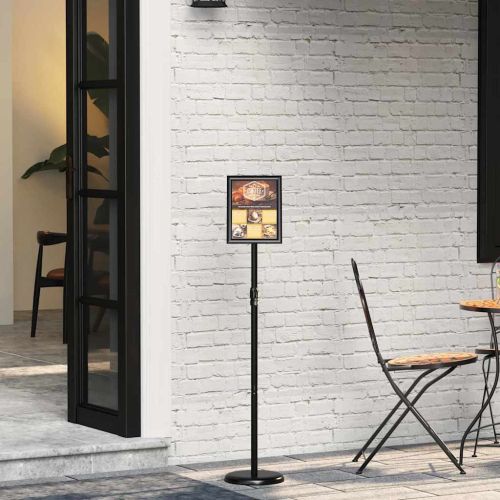 Стендове за търговски прояви Черно 25 x 25 x 125 см Алуминий