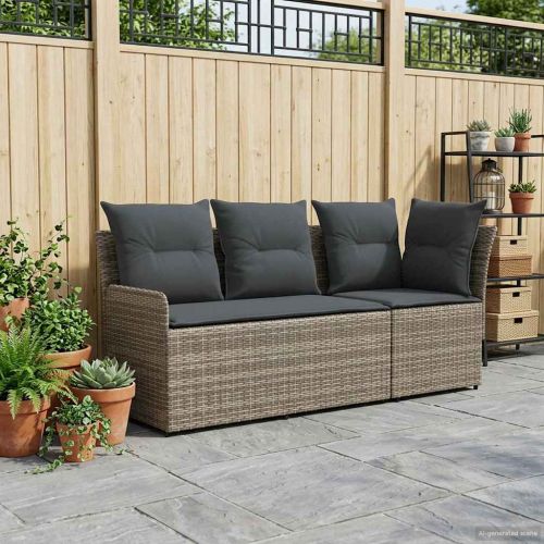 Диван с подлакътник за градина с ъглов диван 2 Брой ПЕ ратан