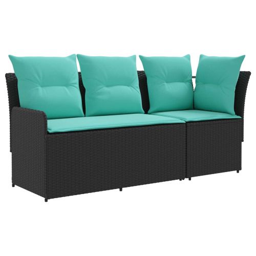 Диван с подлакътник за градина с ъглов диван 2 Брой ПЕ ратан