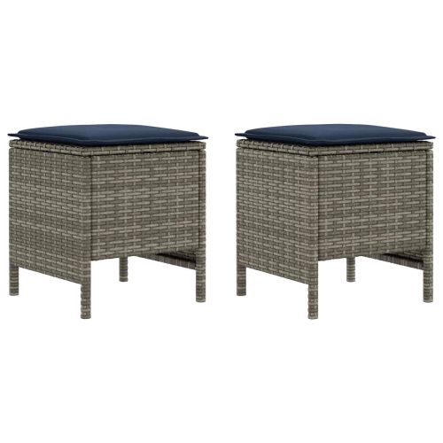Табуретка за градина 2 Брой Сив и тъмен син 38 x 38 x 45 cm