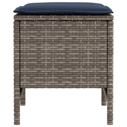 Табуретка за градина 2 Брой Сив и тъмен син 38 x 38 x 45 cm