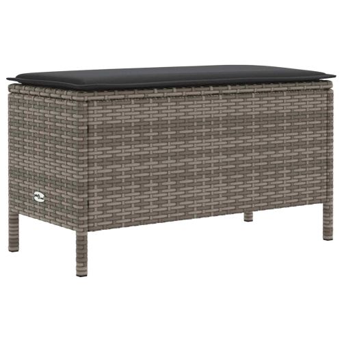 Табуретка за градина Сив и тъмен сив 80 x 38 x 45 cm ПЕ ратан