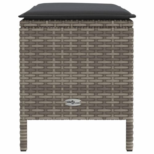 Табуретка за градина Сив и тъмен сив 80 x 38 x 45 cm ПЕ ратан